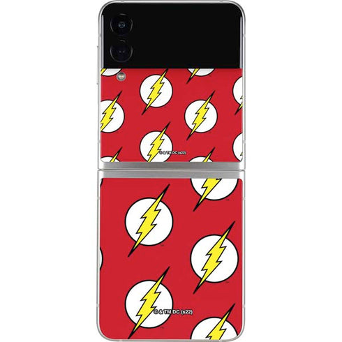 DC Comics The Flash Logo Pattern Galaxy Z Flip3 5G Skin